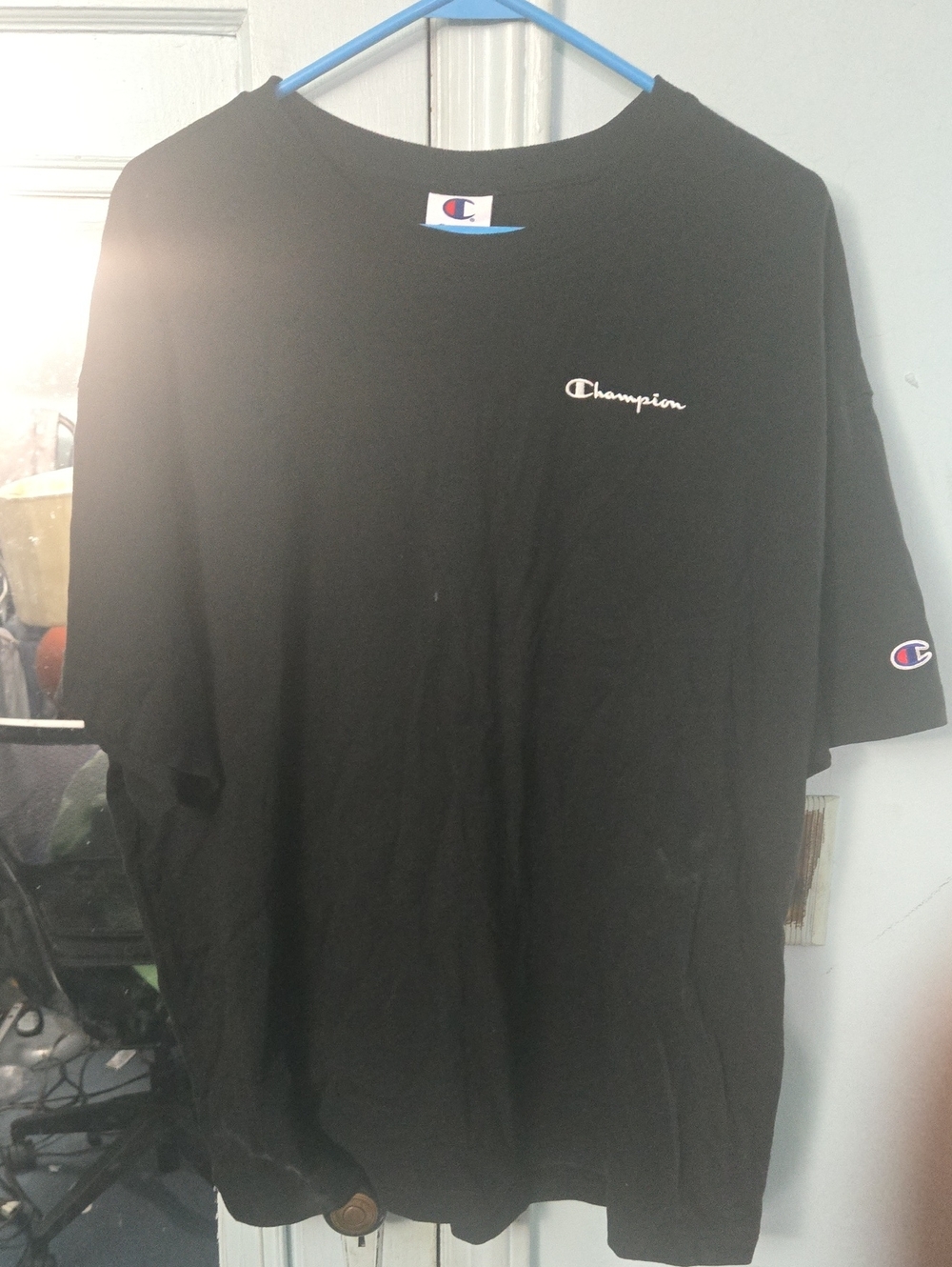 Champion Black Short Sleeve Logo Tee